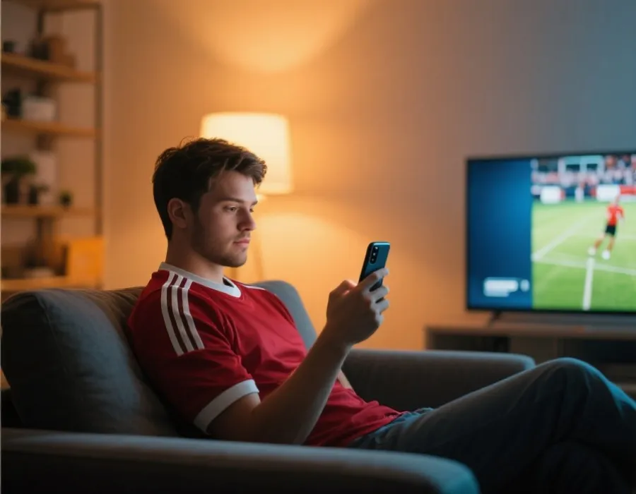 手机看球与投屏场景示意