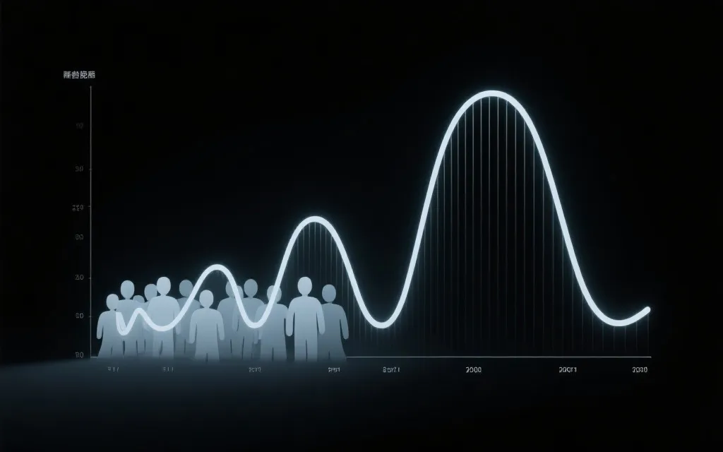 概率曲线与人群情绪波动的对比示意